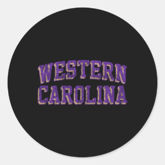 Western Carolina Catamounts Arch Block Classic Round Sticker