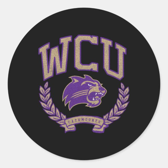 Western Carolina Catamounts Victory Classic Round Sticker (Front)
