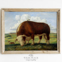 Western Cattle Vintage Farmhouse Painting