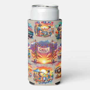 Western Chili Cookoff Scenes 1 Seltzer Can Cooler