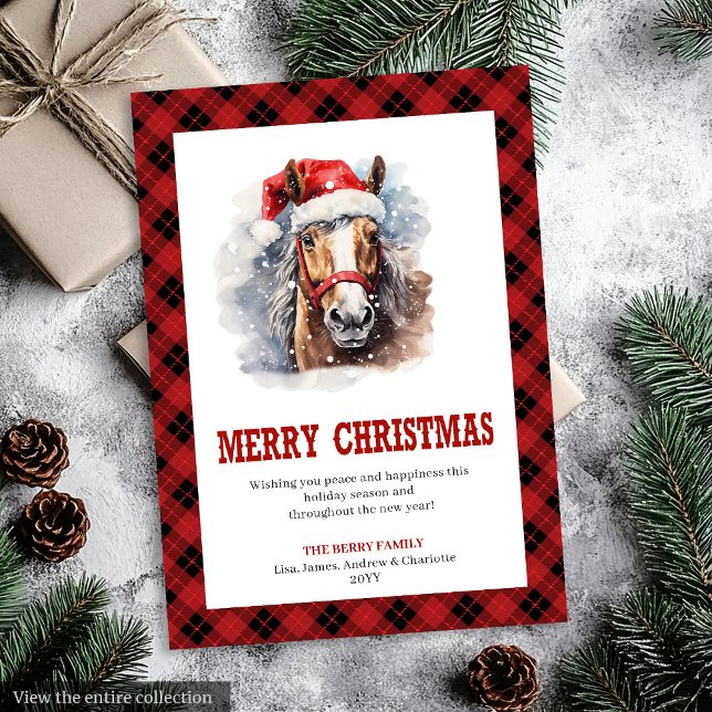 Western Christmas card rustic cowboy plaid (Western Christmas card rustic cowboy plaid)