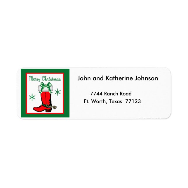 Western Christmas Cowboy Boot Merry Christmas (Front)