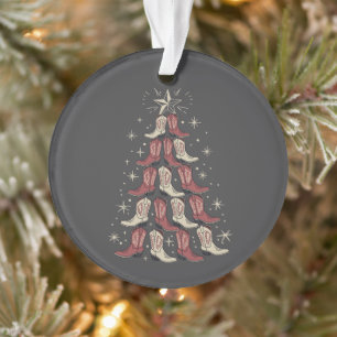 Western Christmas Cowboy Boot Tree Cowgirl Boots  Ornament