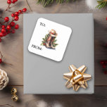 Western Christmas Cowboy Boots Hat Square Sticker<br><div class="desc">This design may be personalized by choosing the Edit Design option. You may also transfer onto other items. Contact me at colorflowcreations@gmail.com or use the chat option at the top of the page if you wish to have this design on another product or need assistance with this design. See more...</div>