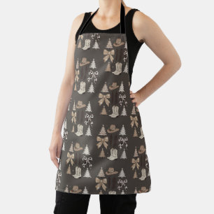Western Christmas Cowboy Country Rodeo Aesthetic Apron