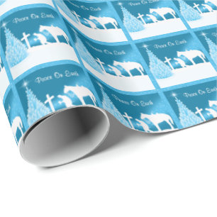 Western Christmas Cowboy Praying Peace On Earth SM Wrapping Paper
