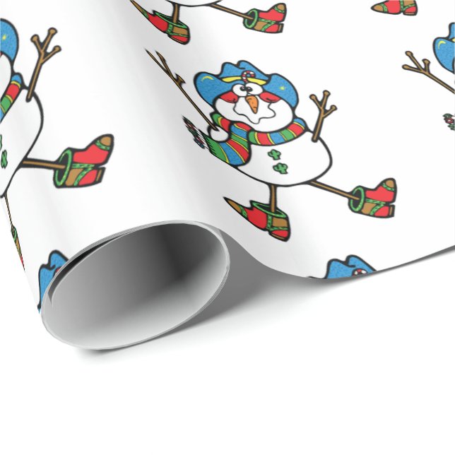 Western Christmas CowboySnowman Wrapping Paper (Roll Corner)