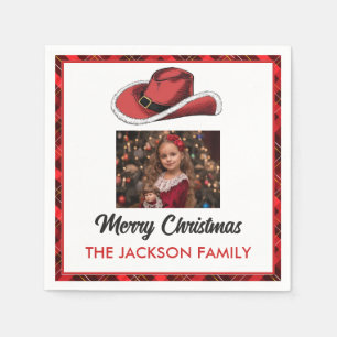 Western Christmas Hat Party Napkin