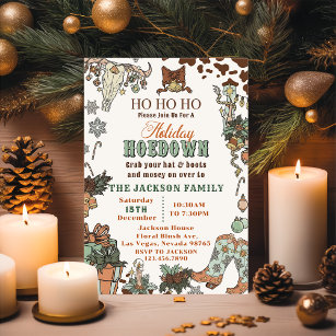 Western Christmas Hoedown Party Invitation