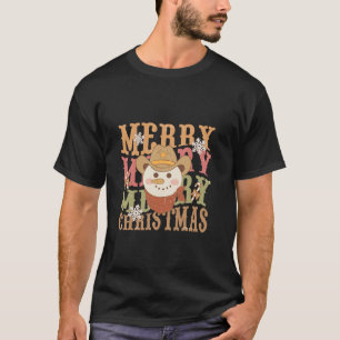 Western Christmas Howdy Cowboy Santa Merry Merry C T-Shirt