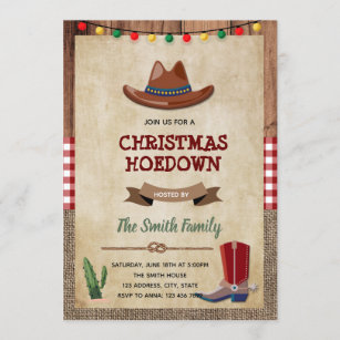Western christmas party invitation