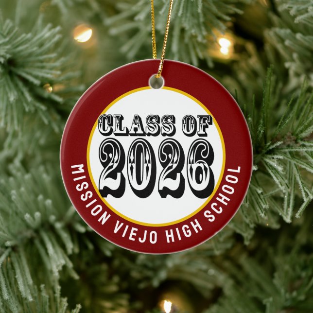 Western Class of 2026 Photo Graduation Ceramic Ornament (Tree)