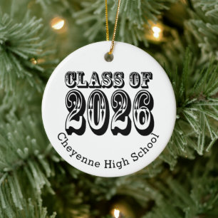Western Class of 2026 Photo Graduation Ceramic Ornament