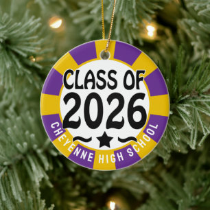 Western Class of 2026 Photo Graduation Ceramic Ornament