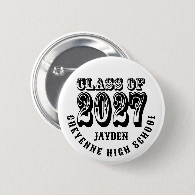 Western Class of 2027 Graduation 2 Inch Round Button (Front & Back)