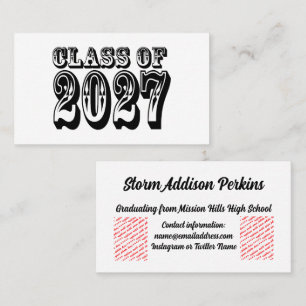 Western Class of 2027 Graduation Business Card