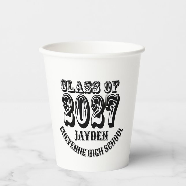 Western Class of 2027 Graduation Paper Cups (Front)