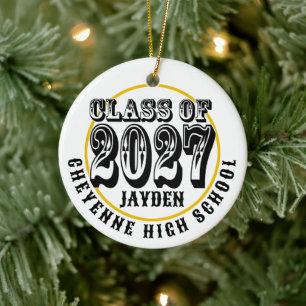 Western Class of 2027 Photo Graduation Ceramic Ornament