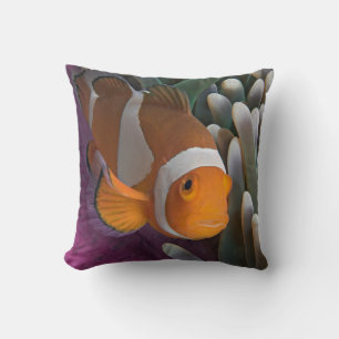 Western Clown Anemone Fish Throw Pillow