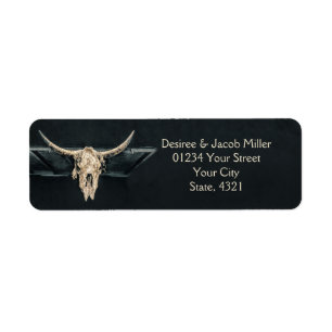 Western Country Beige Gray Rustic Bull Cow Skull