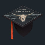 Western Country Beige Grey Rustic Bull Cow Skull Graduation Cap Topper<br><div class="desc">Western cowboy bull cow skull beige grey country grunge texture custom 2024 graduation cap topper. Barn vintage style. Rustic old wild west inspired antique design. Cool,  trendy farm animal design. plain colour on back. Image copyright Marg Seregelyi Photography.</div>