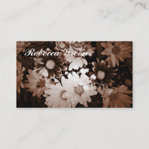 western country bohemian daisy wedding business card