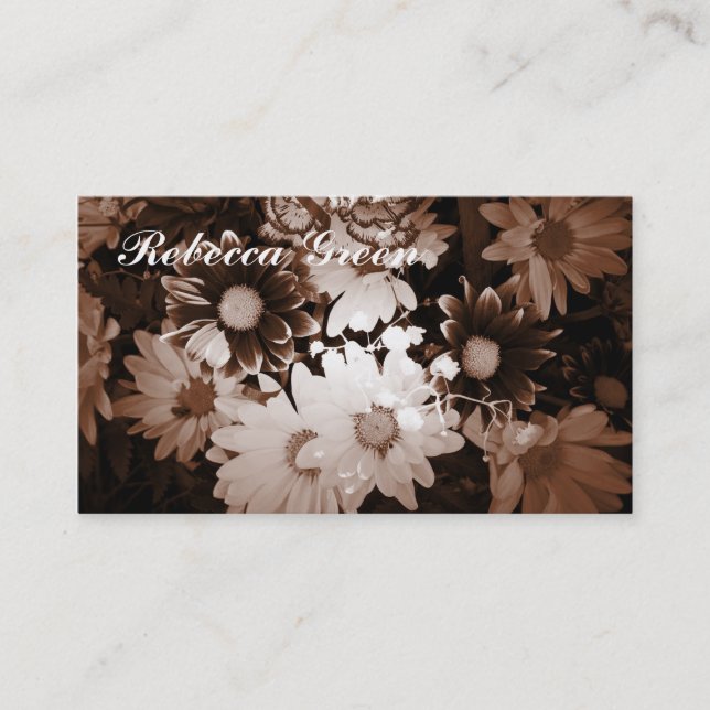 western country bohemian daisy wedding business card (Front)