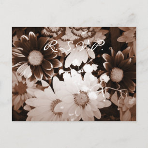 western country bohemian daisy wedding invitation postcard