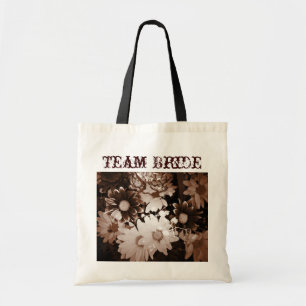western country bohemian daisy wedding tote bag