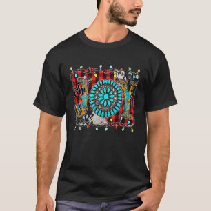 Western Country Christmas Joy Buffalo Turquoise Co T-Shirt