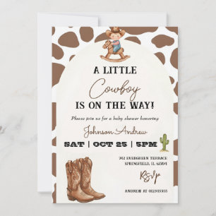 Western Country Cowboy Baby Shower  Invitation