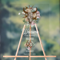 Western Country Cowboy Boho Cow Skull Wedding