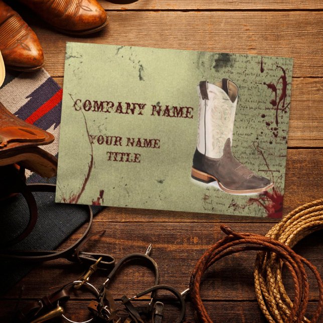 Western country cowboy handyman Construction Business Card (Western country cowboy handyman Construction Business Card)