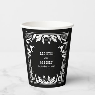 Western Country Cowboy Rustic Wedding Paper Cups