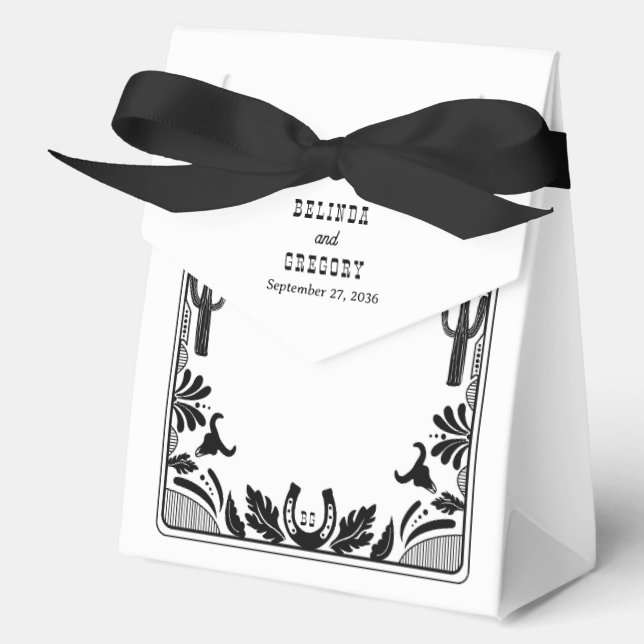 Western Country Cowboy Rustic Wedding Welcome Favor Box (Front)