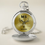 Western Country Cowboy Wedding Monogram Groomsmen Pocket Watch<br><div class="desc">Personalized gifts for groomsmen with old western cowboy theme. Decorated with cowboy hat with vintage western font. Text and colour are editable using the Design Tool to fit your occasion. Get this customize gift for wedding,  bachelor party,  engagement party or any other special occasions.</div>