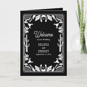 Western Country Cowboy Wedding Order of Service Program