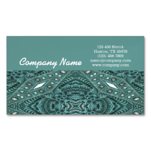 western country cowgirl fashion teal leather 	Magnetic business card