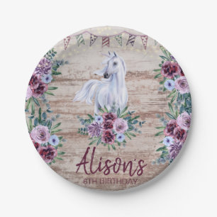 Western Country Cowgirl Rodeo Birthday  Paper Plate