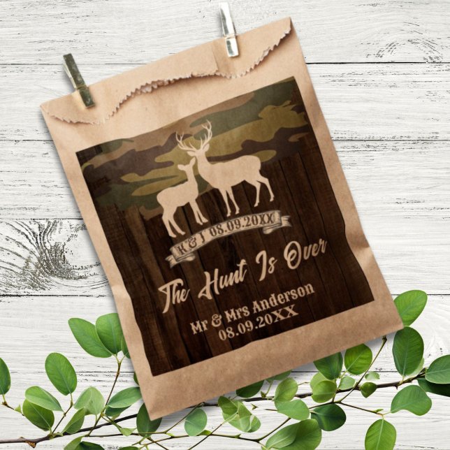 Western Country Deer The Hunt Is Over Wedding  Favour Bag (Western Country Deer The Hunt Is Over Wedding Favor Bag)