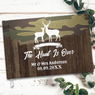 Western Country Deer The Hunt Is Over Wedding Foil Guest Book
