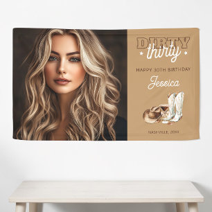 Western Country Dirty Thirty 30th Birthday Photo Banner