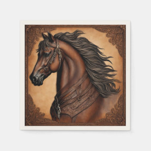 Western Country Equine Equestrian Horse Party  Napkin