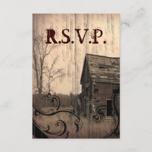 western country farm barn wedding RSVP response
