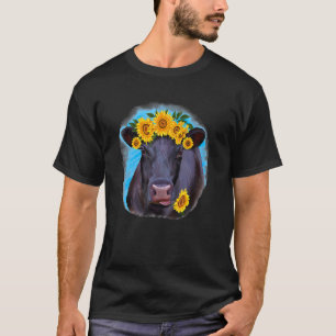 Western Country Farm Farmer Black Cow Angus Cow Su T-Shirt