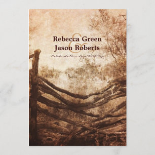 western country farm wedding Rehearsal Dinner Invitation