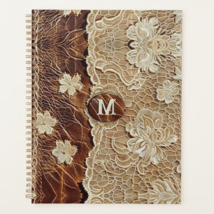 Western Country Leather n Lace Initial Planner