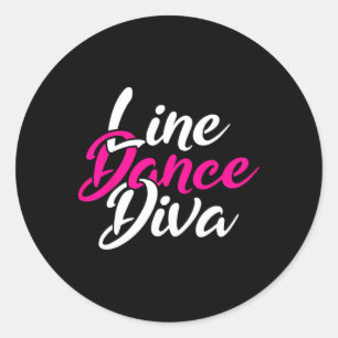 Western Country Line Dancing Diva Women Gift Line Classic Round Sticker