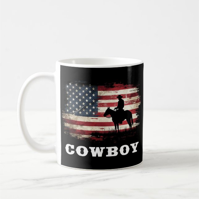 Western Country Men Rodeo Southern Retro Cowboy Coffee Mug (Left)