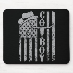 Western Country Men Teen Boy Kid Rodeo Southern Re Mouse Pad